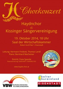 Plakat Konzert mit Kissinger Sängervereinigung 2014